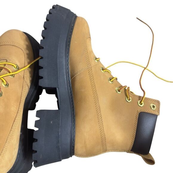 Timberland Women’s Size 7 Chunky Platform Lace-Up Boots – Tan Nubuck - Picture 10 of 13